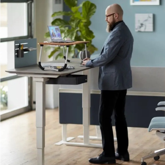 LAPTOP/DESKTOP: Large BLACK & Portable w/Cup Holder & Drawer, NIB - Picture 11 of 15